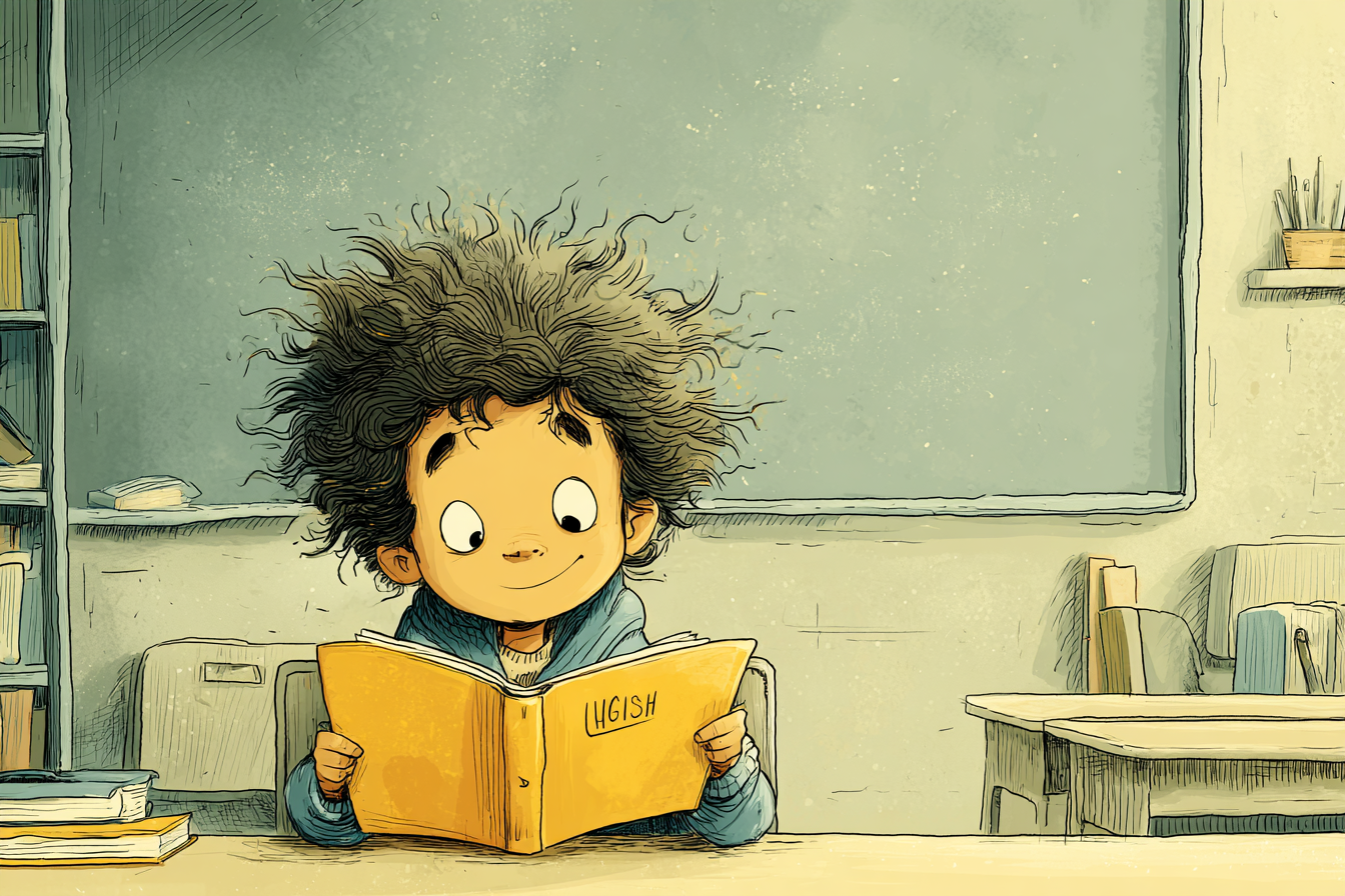 طالب يقرأ كتابًا