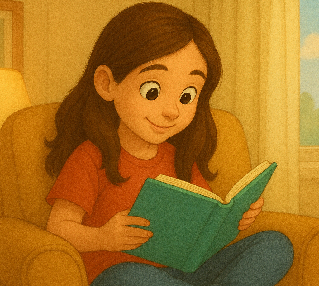 طفلة تقرأ كتاباً