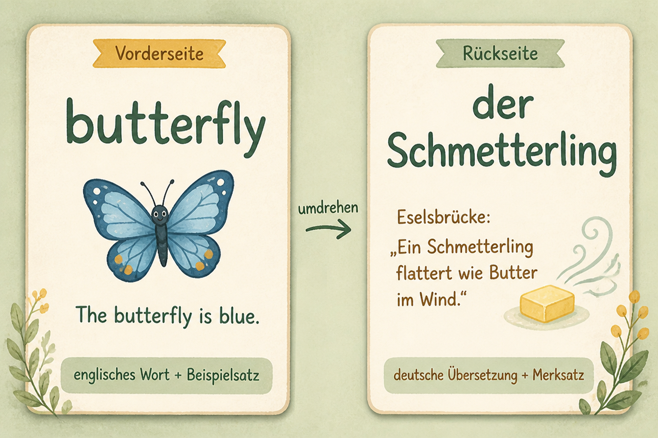 ergleich: Karteikarten zum Vokabellernen: aus Papier oder digital