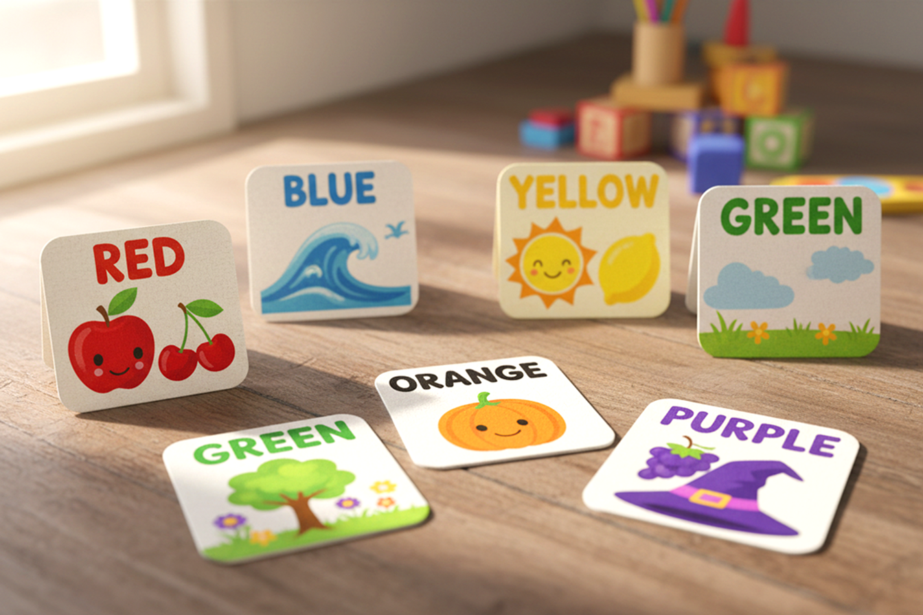 mit Kindern Farben in Englisch lernen mit visuellen Hilfsmitteln