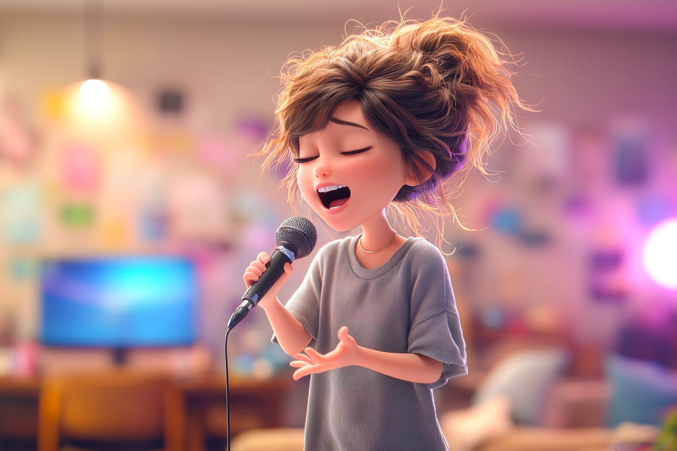 Jugendliche lernen Englisch mit Karaoke
