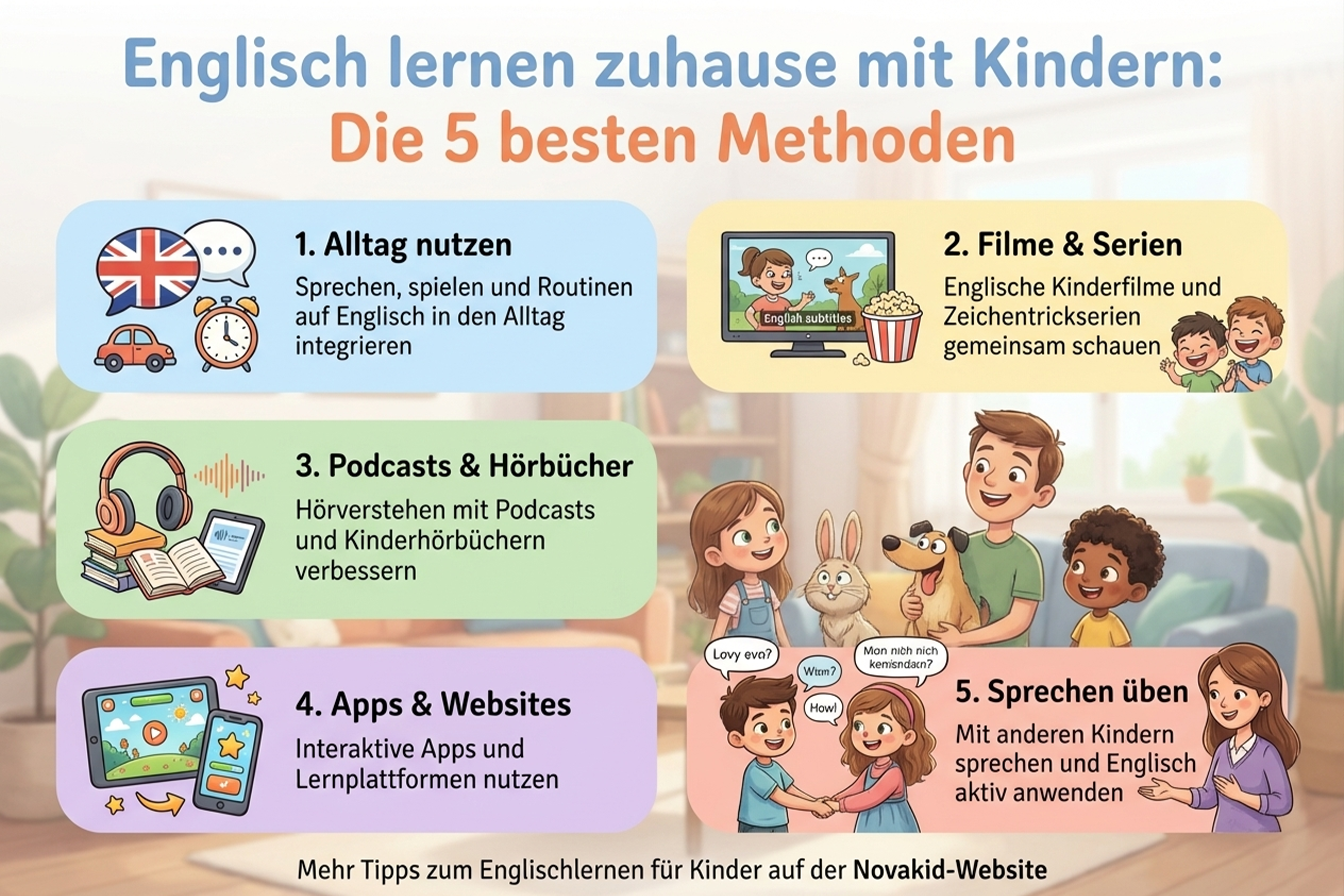 Kinder lernen Englisch zuhause mit oder ohne Medien