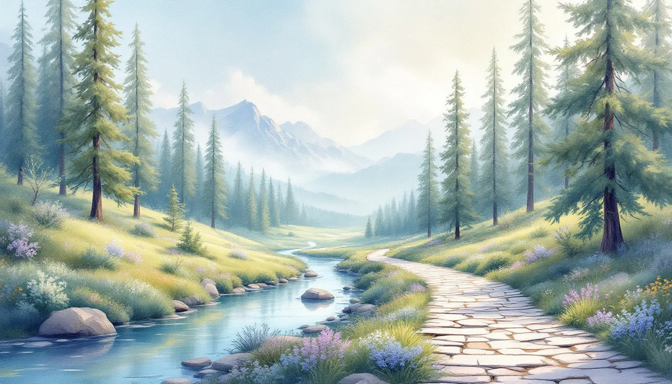 Un imagen con un río y una montaña