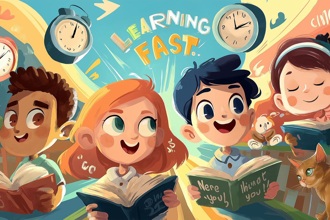 Un grupo de niños con libros