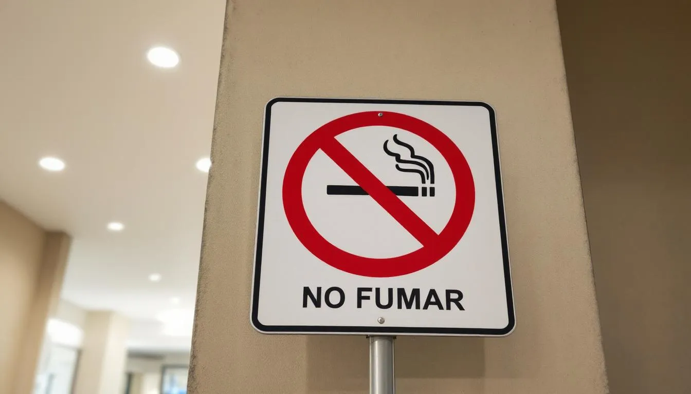 Una señal de prohibido fumar