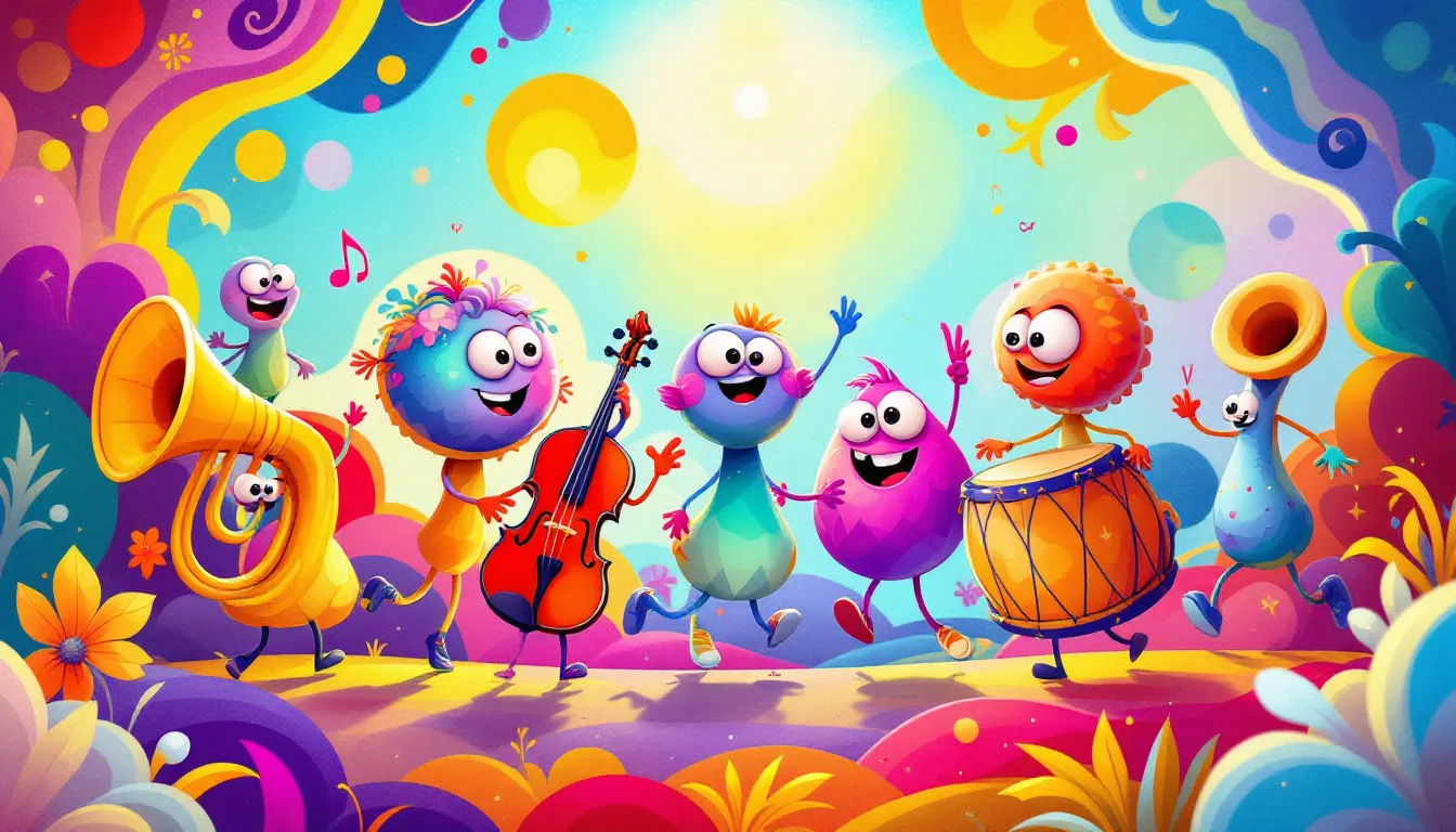 Clasificación de instrumentos musicales en inglés con ejemplos visuales