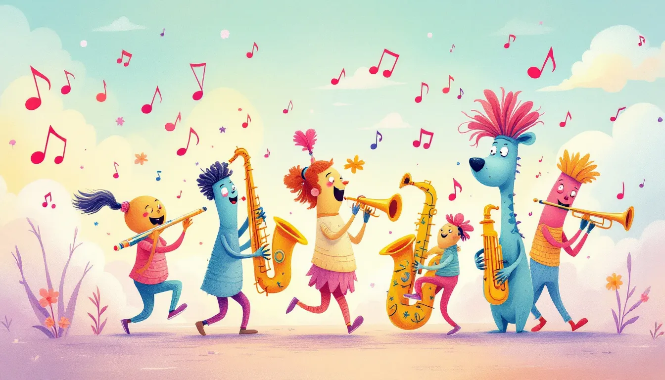 Instrumentos de viento en inglés, como flautas y trompetas