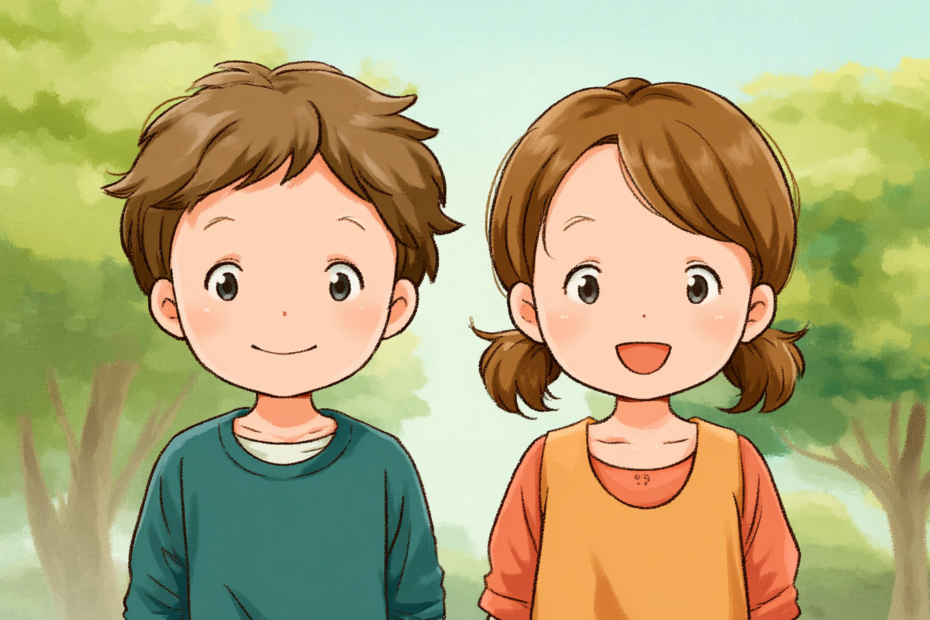 Dos niños gemelos