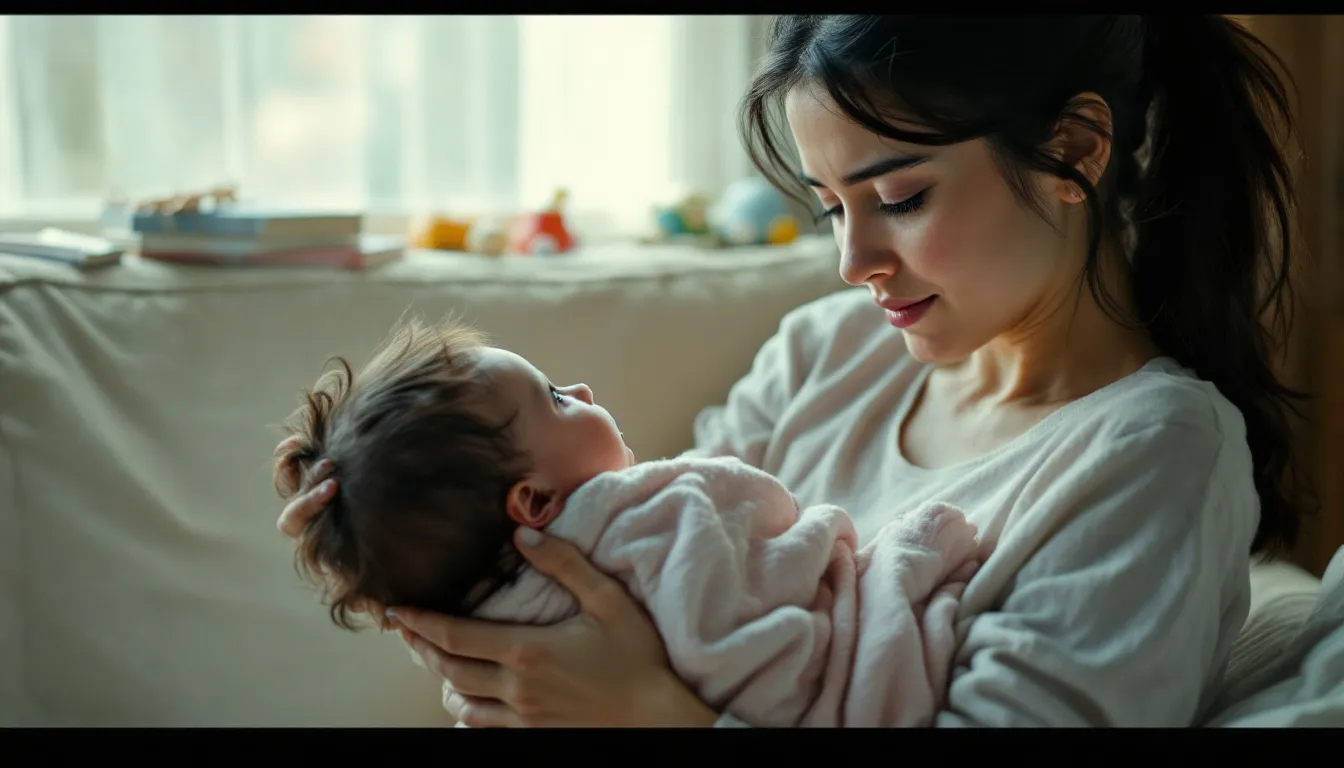 Una madre soltera con su bebé