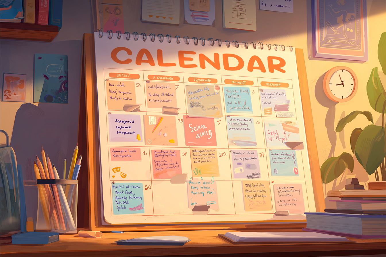 Un calendario con las tareas de la semana