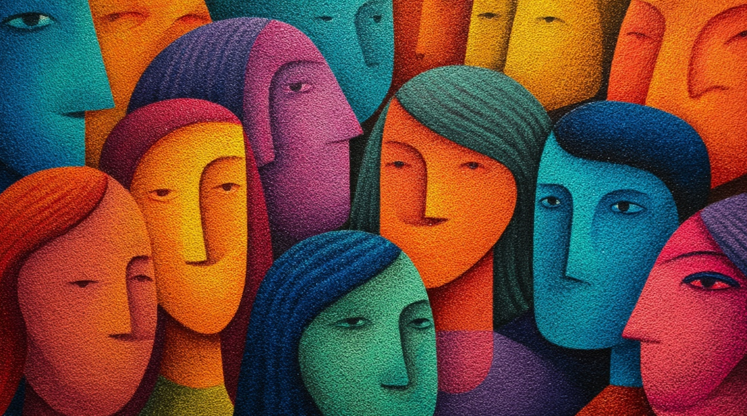 Ilustración con diferentes rostros