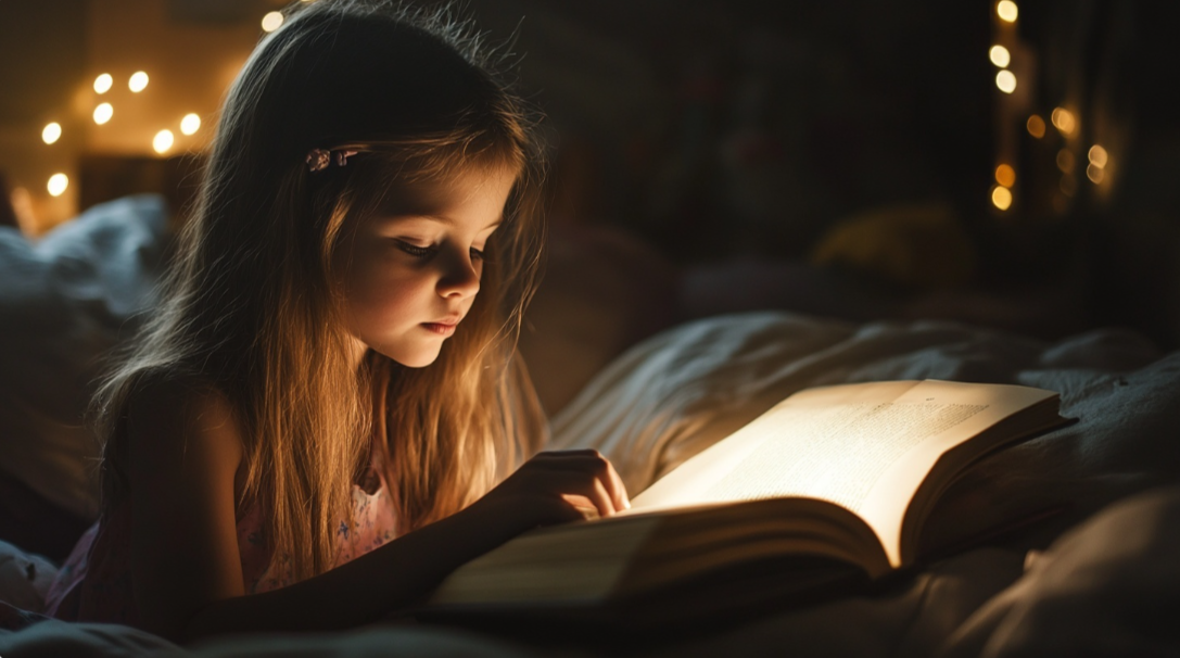 Imagen de una niña leyendo un libro