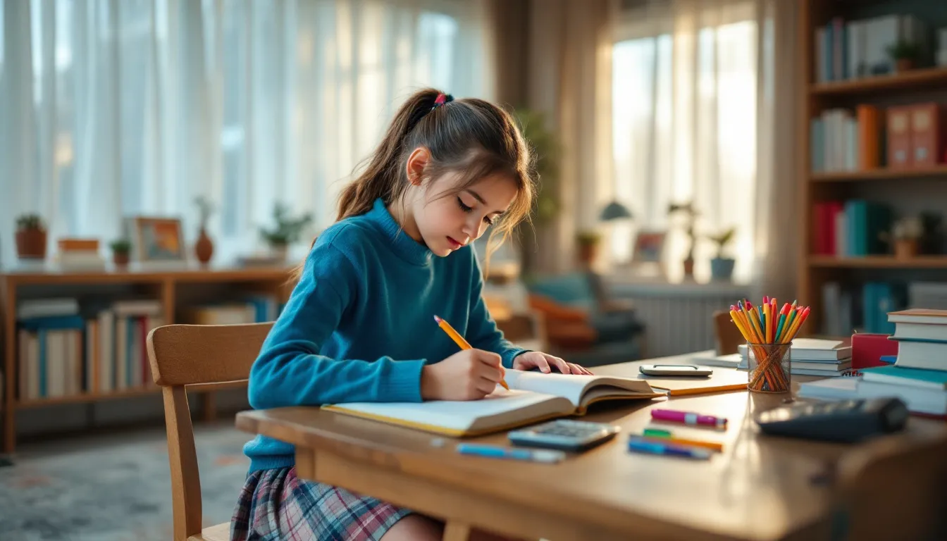 Una niña estudiando el future perfect