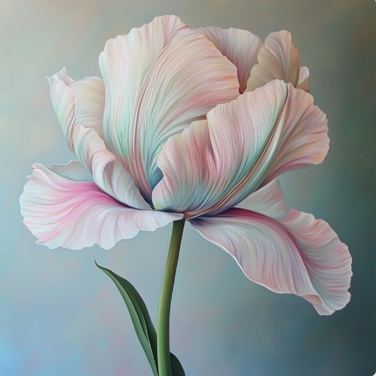 Una flor con pétalos y tallo.
