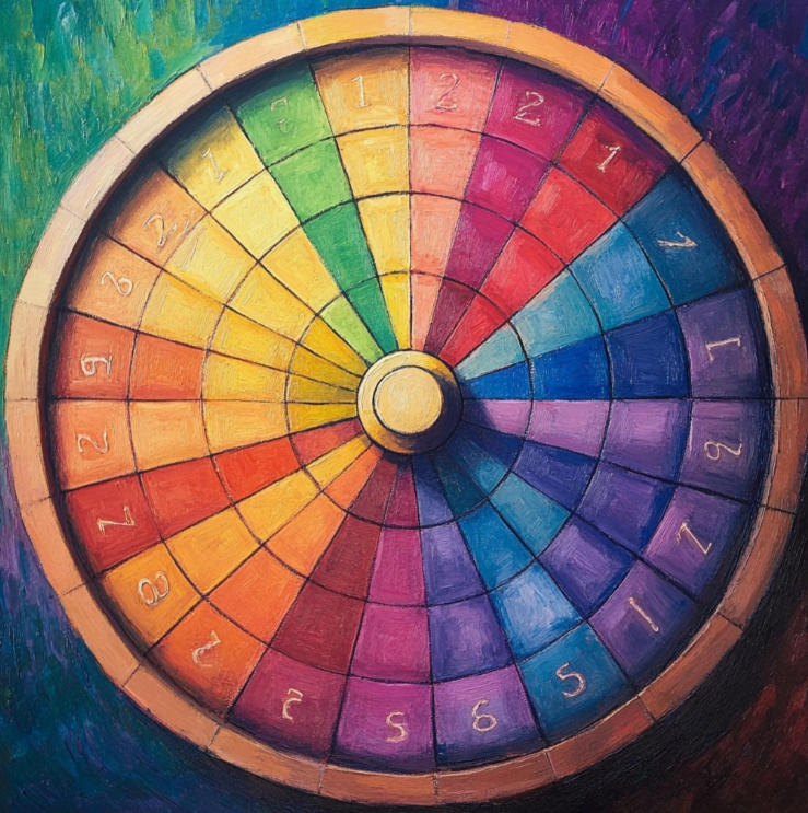 Una ruleta muy colorida.