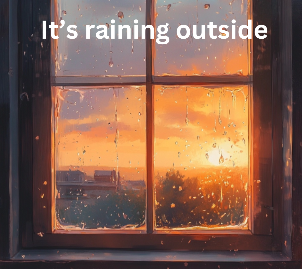 Una ventana con lluvia.