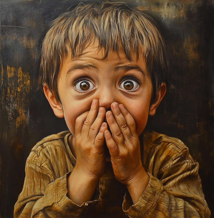 Un niño con cara de haber mentido.