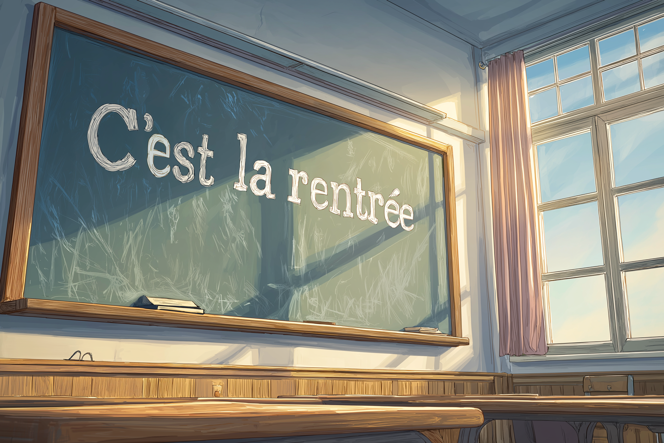 Il est écrit à la craie sur un tableau noir d'école