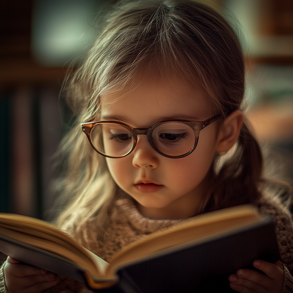 girl reading a book