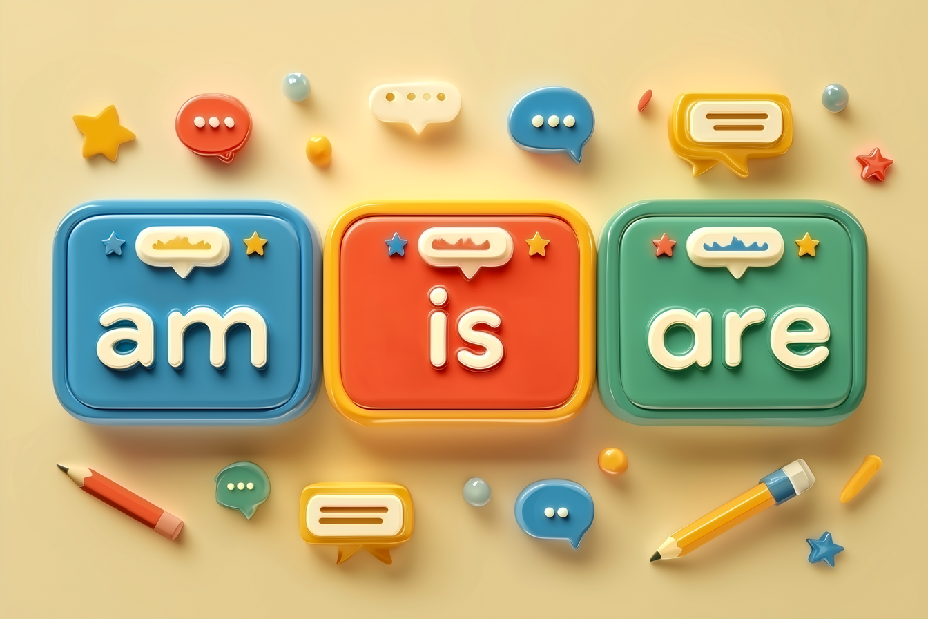 תמונה של המילים am, are, is
