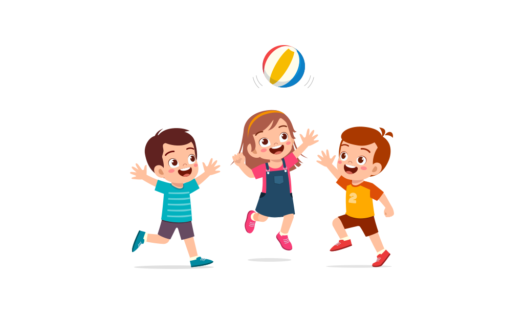 bambini giocano a palla