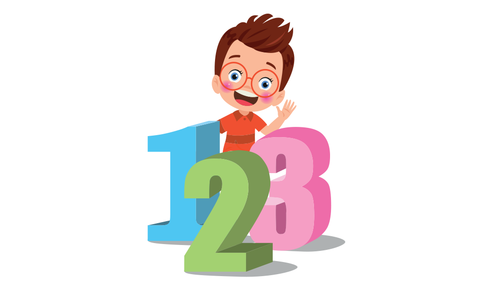 bambino numeri uno due tre