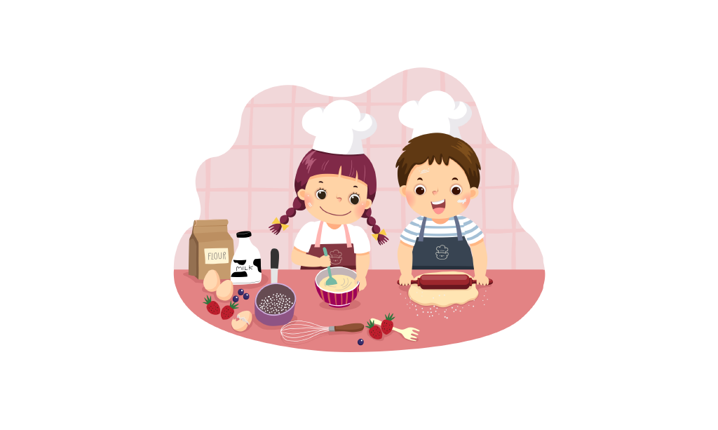 bambino-bambina-cucinano-insieme