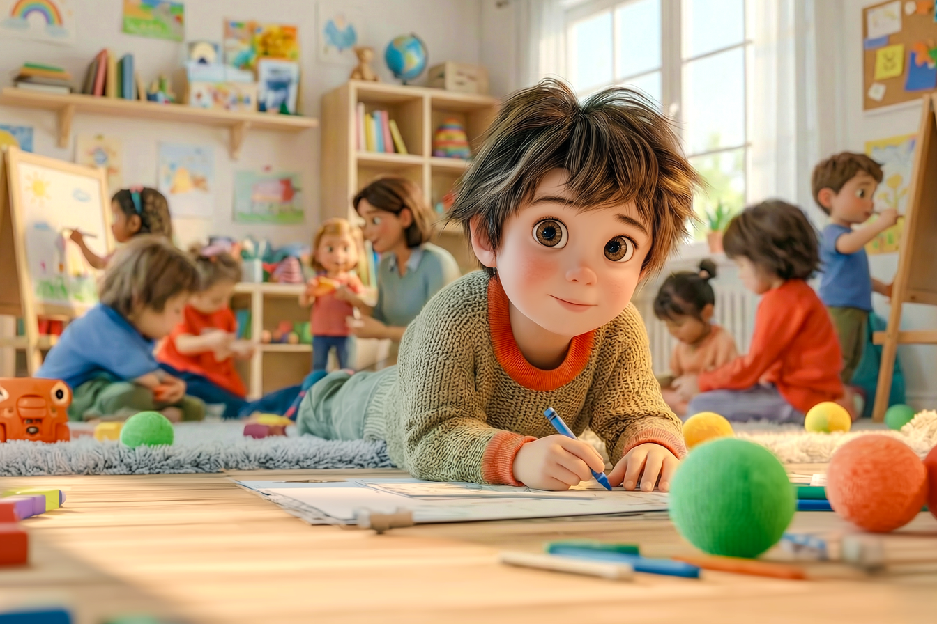 bambino-asilo-disenga-sdraiato-in-terra