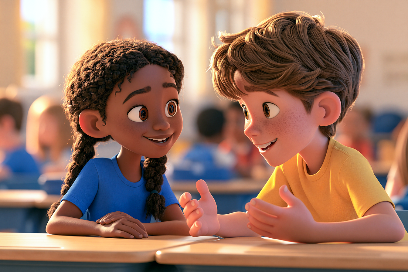 due bambini sono in classe, seduti allo stesso banco e chiacchierano, esempio di dialogo in inglese tra due amici scuola primaria marina stoppelli marina stoppelli 14:18 Przedwczoraj @pelmeshko16@gmail.com marina stoppelli
