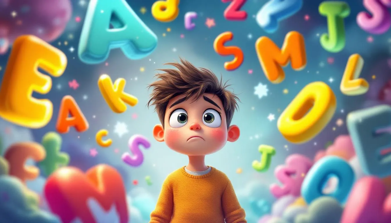 A confused boy with English spelling
