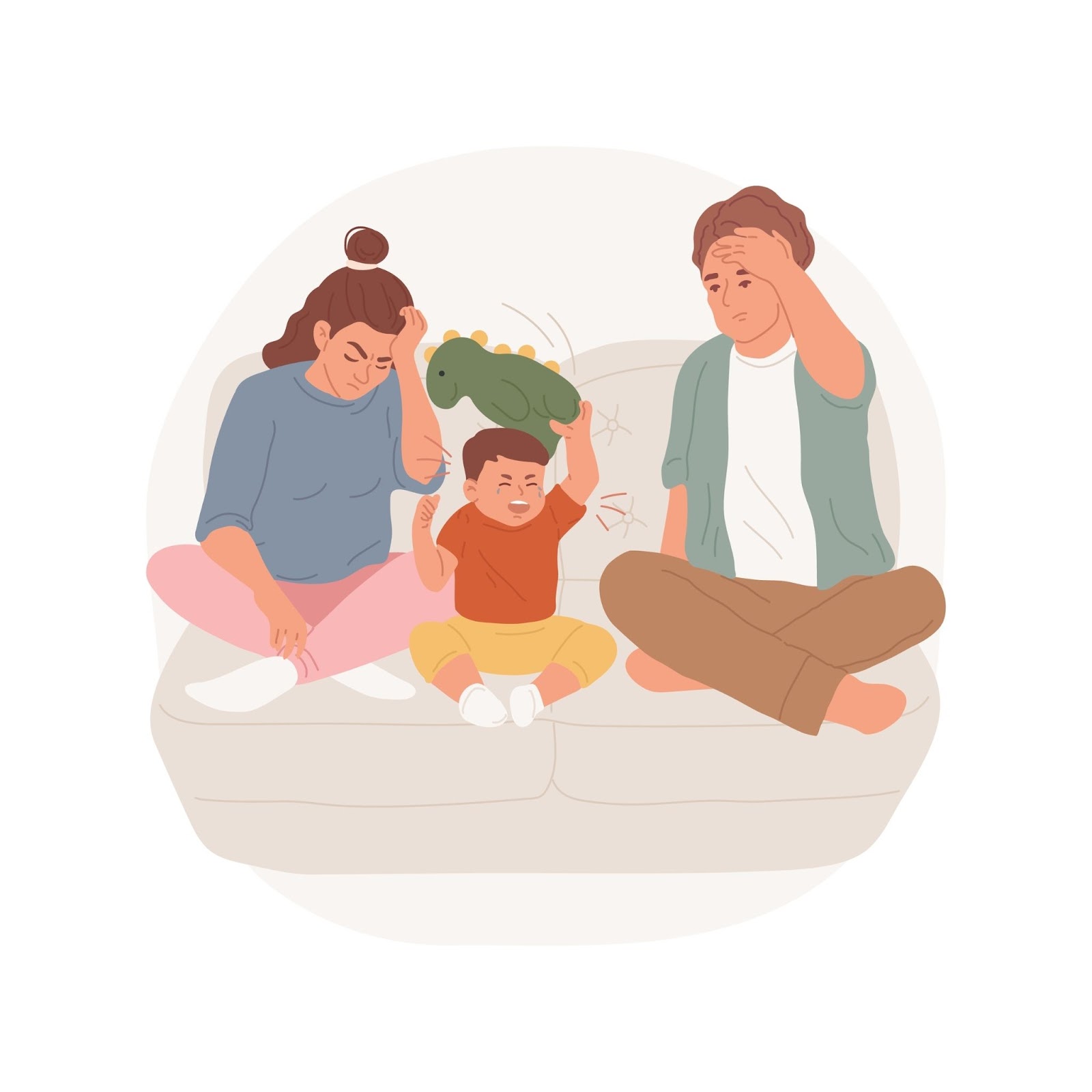dwuletnie dziecko buntuje - ilustracja