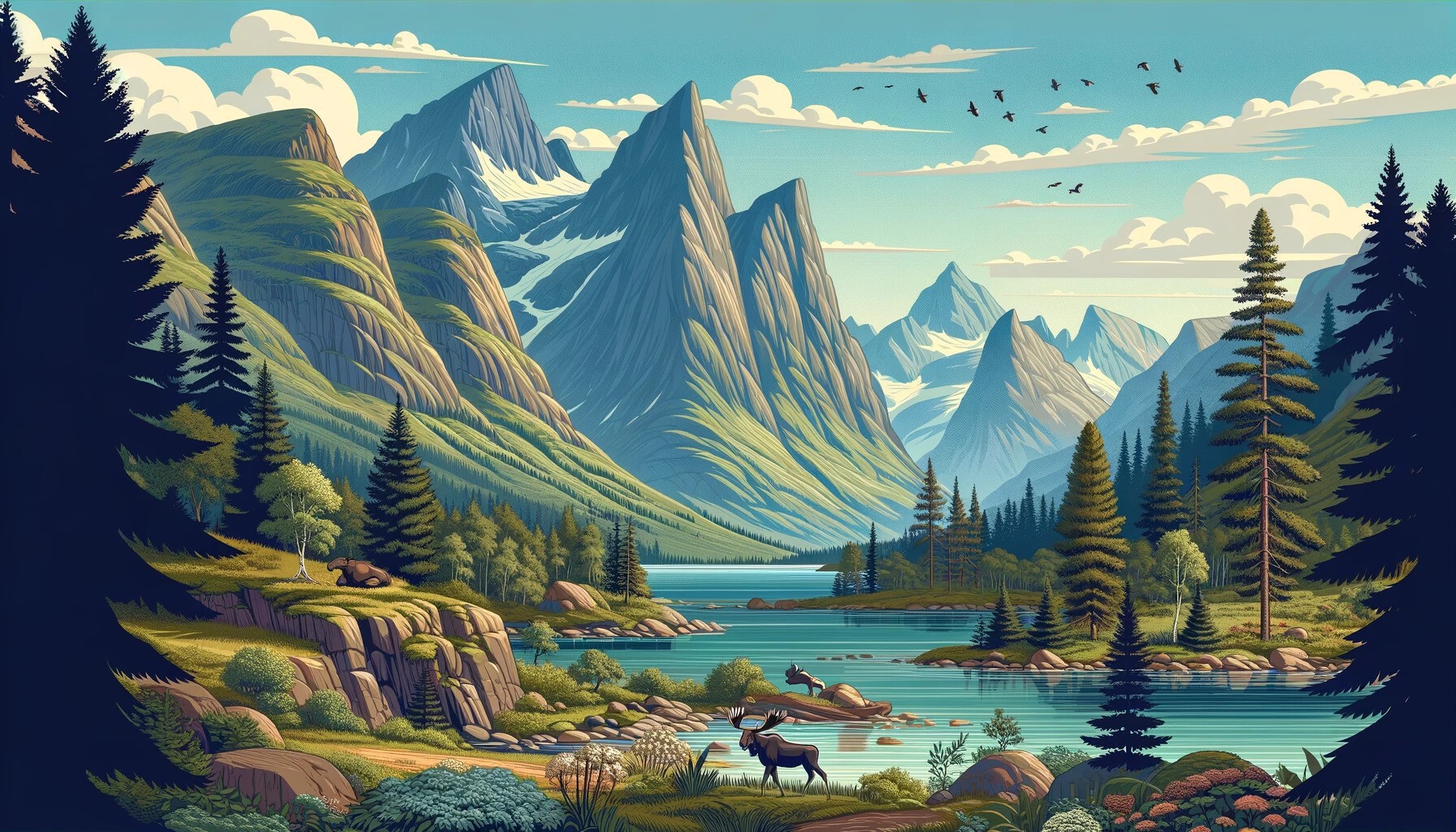 góry skandynawskie - ilustracja