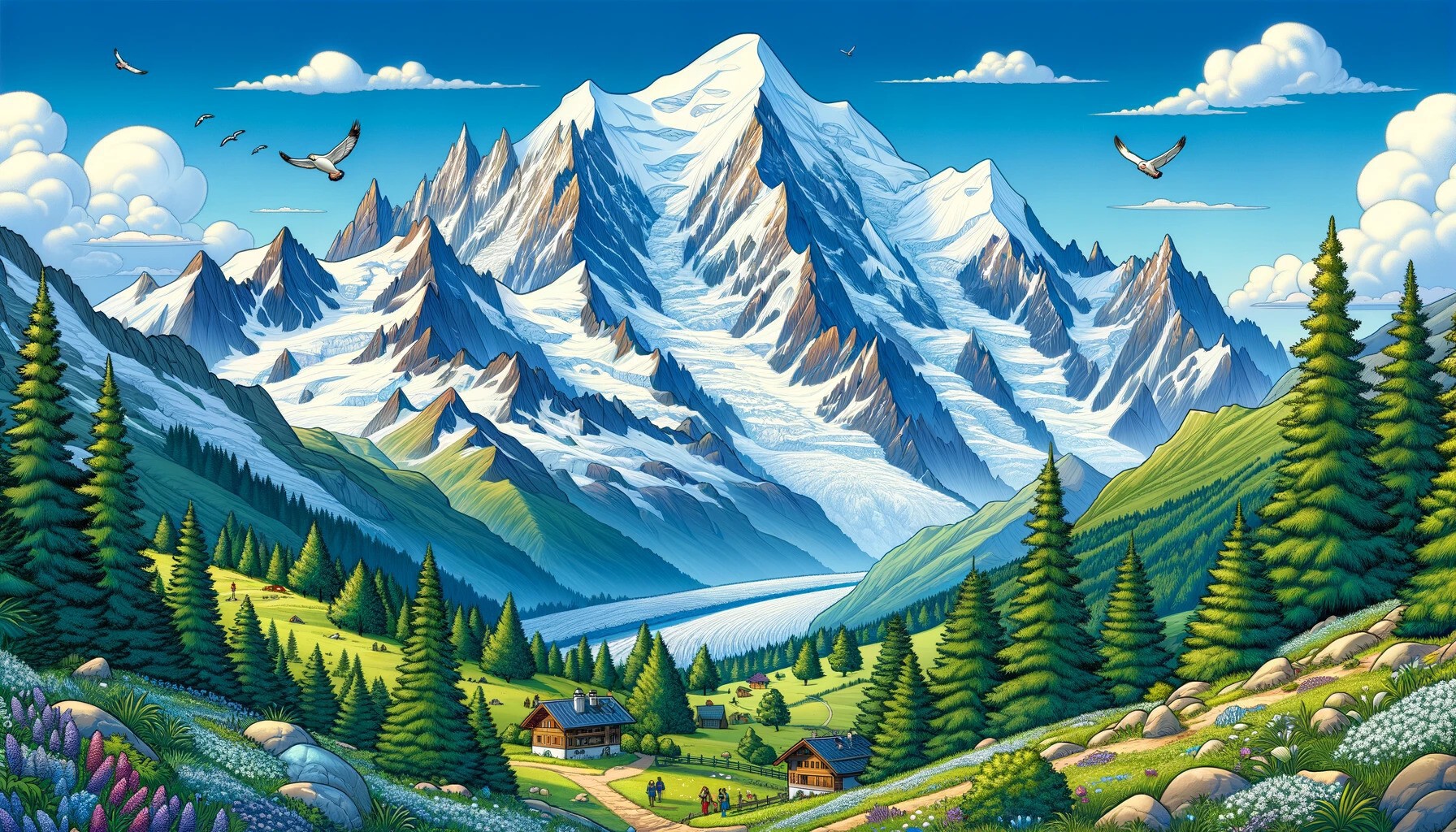 mont blanc - ilustracja