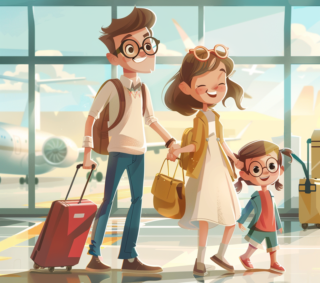 Familie la aeroport