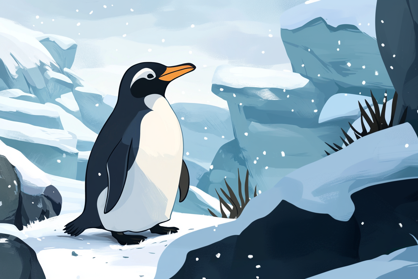 Pinguin în mediul natural