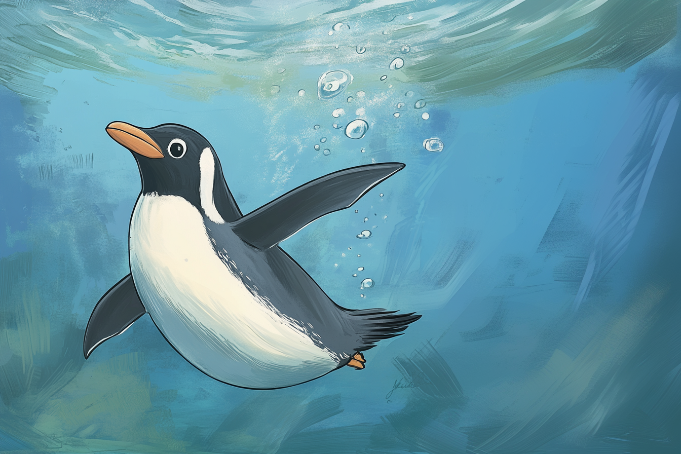 Pinguin sub apă