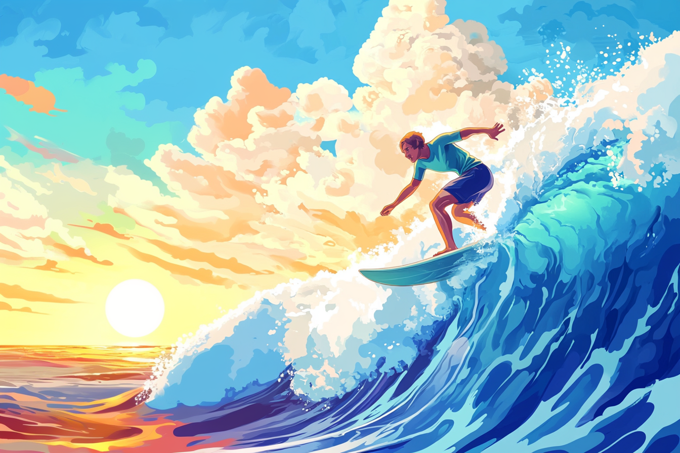 Un bărbat face surfing