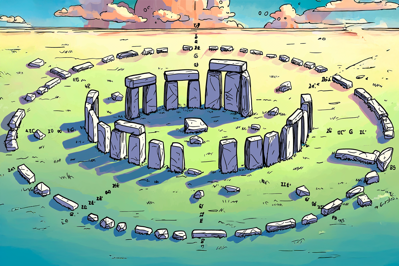 Schemă ilustrativă a structurii Stonehenge
