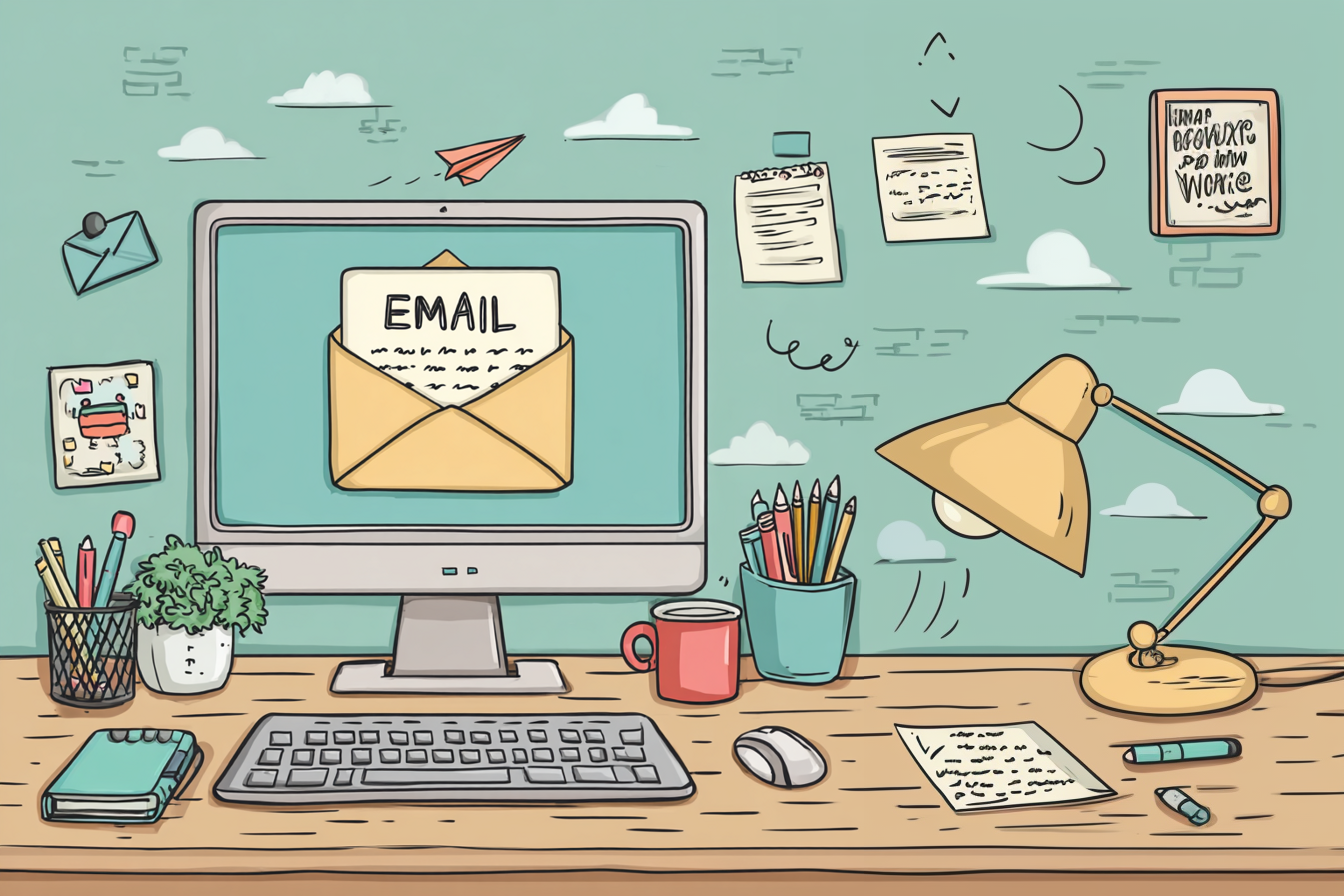 Un ecran de calculator cu un email pe el