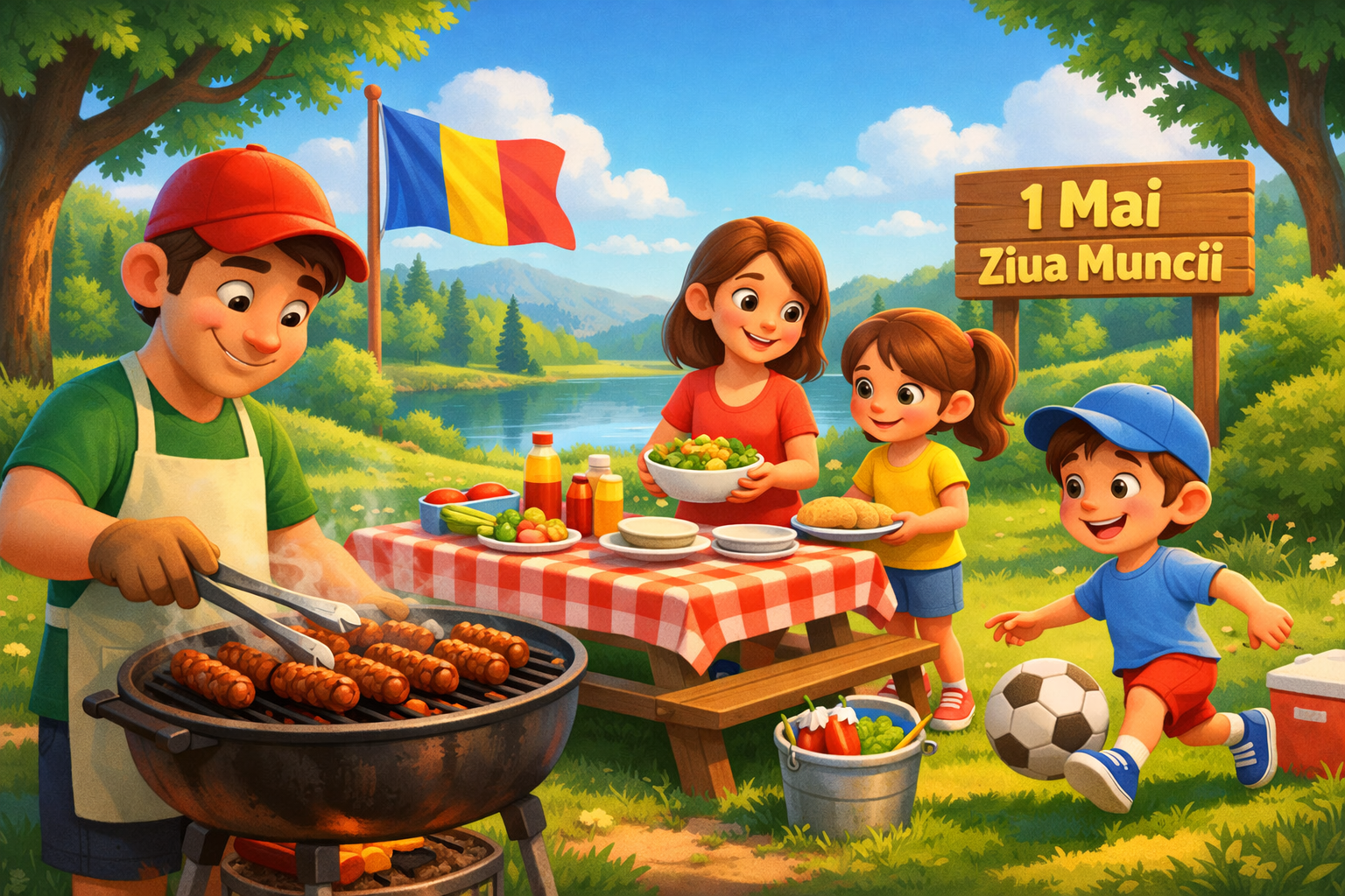 Familie de români de 1 mai la grătar.